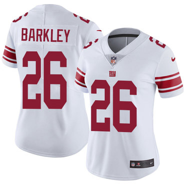 Women's New York Giants #26 Saquon Barkley White 2018 NFL Draft Vapor Untouchable Limited Stitched Jersey